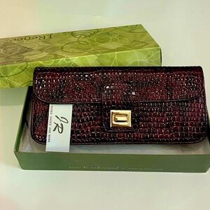 J. Renée Red “Croc” Clutch